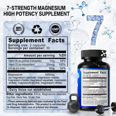 10-in-1 Magnesium Mix - 1000mg High Absorption